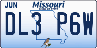 MO license plate DL3P6W