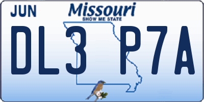 MO license plate DL3P7A