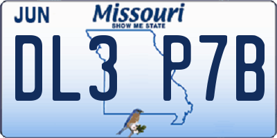 MO license plate DL3P7B