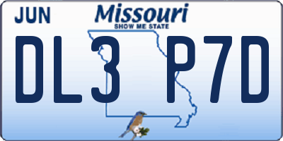 MO license plate DL3P7D