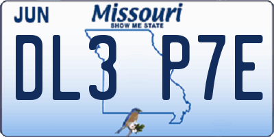 MO license plate DL3P7E