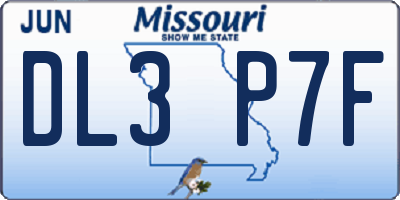 MO license plate DL3P7F