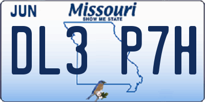 MO license plate DL3P7H