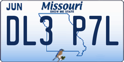 MO license plate DL3P7L