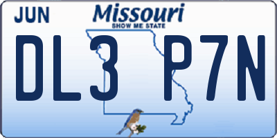 MO license plate DL3P7N