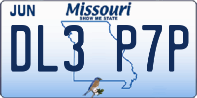 MO license plate DL3P7P