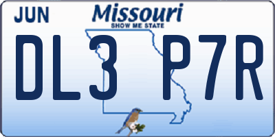 MO license plate DL3P7R