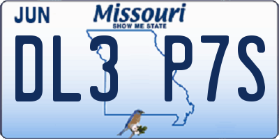 MO license plate DL3P7S