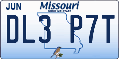 MO license plate DL3P7T