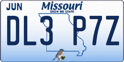 MO license plate DL3P7Z