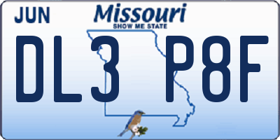 MO license plate DL3P8F