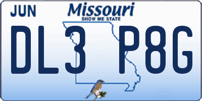 MO license plate DL3P8G