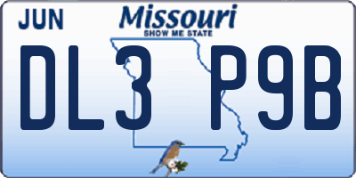 MO license plate DL3P9B