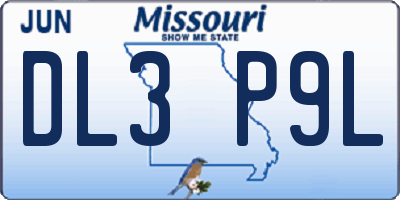 MO license plate DL3P9L