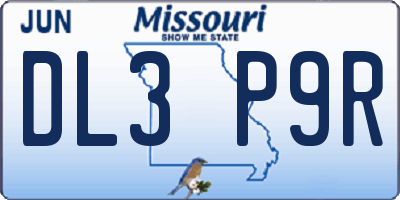 MO license plate DL3P9R