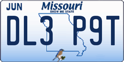 MO license plate DL3P9T