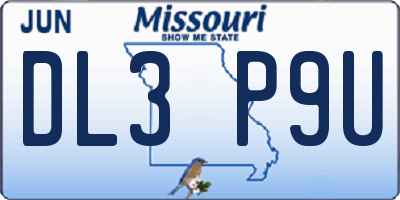 MO license plate DL3P9U