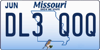 MO license plate DL3Q0Q