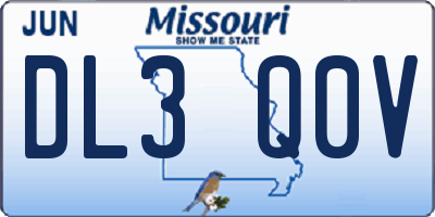 MO license plate DL3Q0V