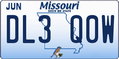 MO license plate DL3Q0W
