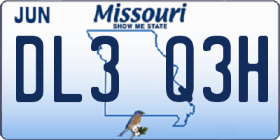 MO license plate DL3Q3H