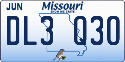 MO license plate DL3Q3O