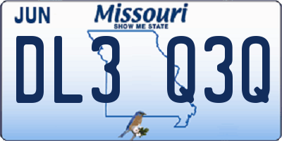 MO license plate DL3Q3Q