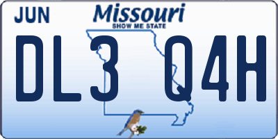 MO license plate DL3Q4H
