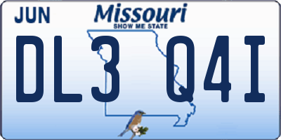 MO license plate DL3Q4I