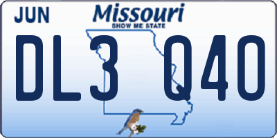 MO license plate DL3Q4O