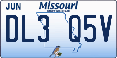 MO license plate DL3Q5V