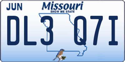 MO license plate DL3Q7I