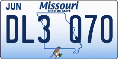 MO license plate DL3Q7O