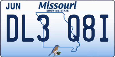 MO license plate DL3Q8I