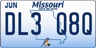 MO license plate DL3Q8Q