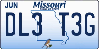 MO license plate DL3T3G