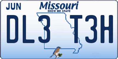 MO license plate DL3T3H