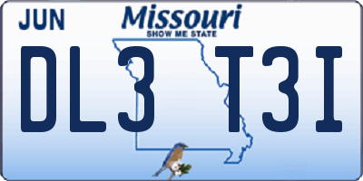 MO license plate DL3T3I