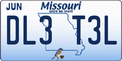 MO license plate DL3T3L