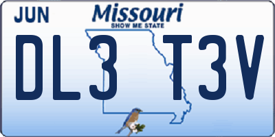 MO license plate DL3T3V