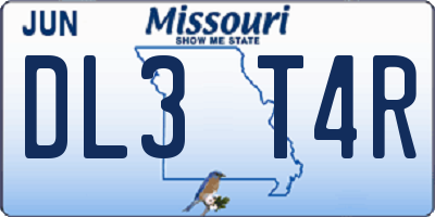 MO license plate DL3T4R