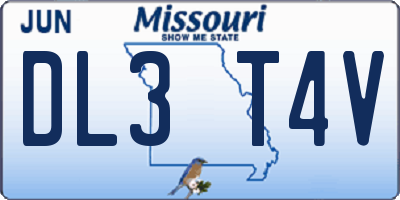 MO license plate DL3T4V