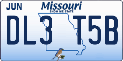 MO license plate DL3T5B
