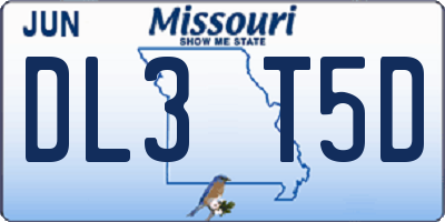 MO license plate DL3T5D