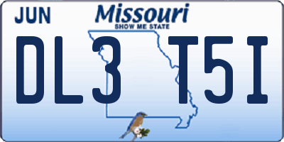 MO license plate DL3T5I