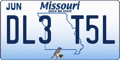 MO license plate DL3T5L
