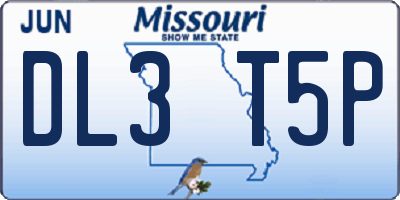 MO license plate DL3T5P