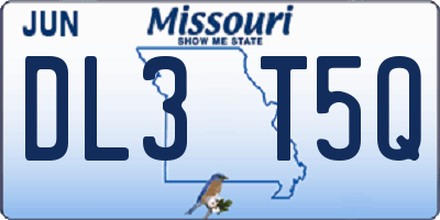 MO license plate DL3T5Q