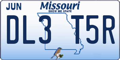 MO license plate DL3T5R