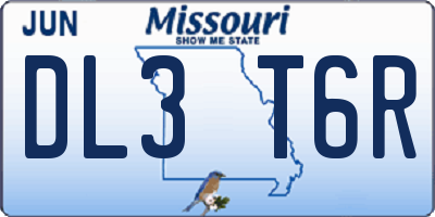 MO license plate DL3T6R